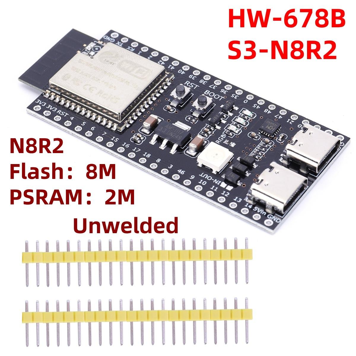 

ESP32-S3-DevKitC-1 Модуль Bluetooth 2.4G Wifi Плата розробки для Arduino 16 МБ FLASH 8 МБ PSRAM 44-контактний Подвійний Type-C N8R2 N16R8