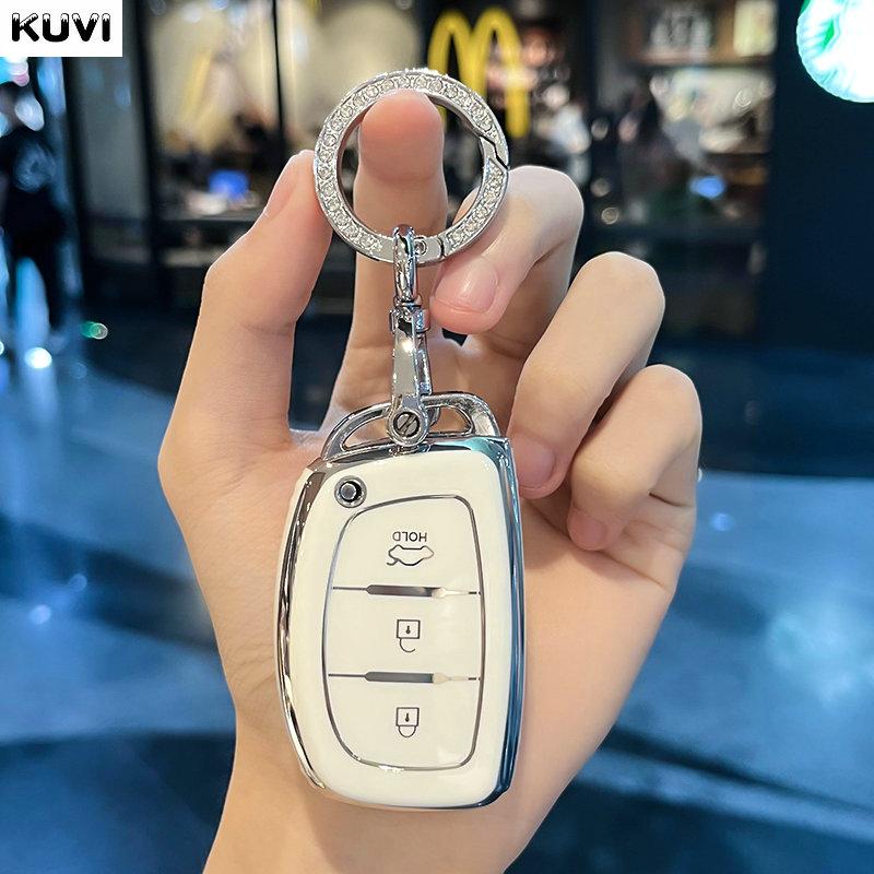 3 Button Tpu Car Key Case Cover Holder Keychain Fob For Hyundai Tucson Santa Fe Rena Sonata Elantra Creta Ix35 Ix45 I10 I30 I40
