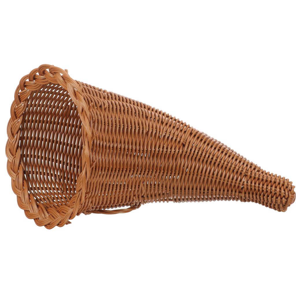 Cesto con Uova Fresche Ornamento di Natale Regalo Corno Campanellino Stile Intrecciato a Mano Multiuso Decorativo Rattan Conservazione Shopping Pane