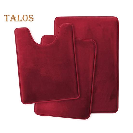 

Комплект из 3 ковриков для ванной, впитывающие, быстросохнущие коврики для ванной, U-образный контурный коврик для унитаза, нескользящий коврик для ванной комнаты, декор для ванной комнаты, комфорт вино красного