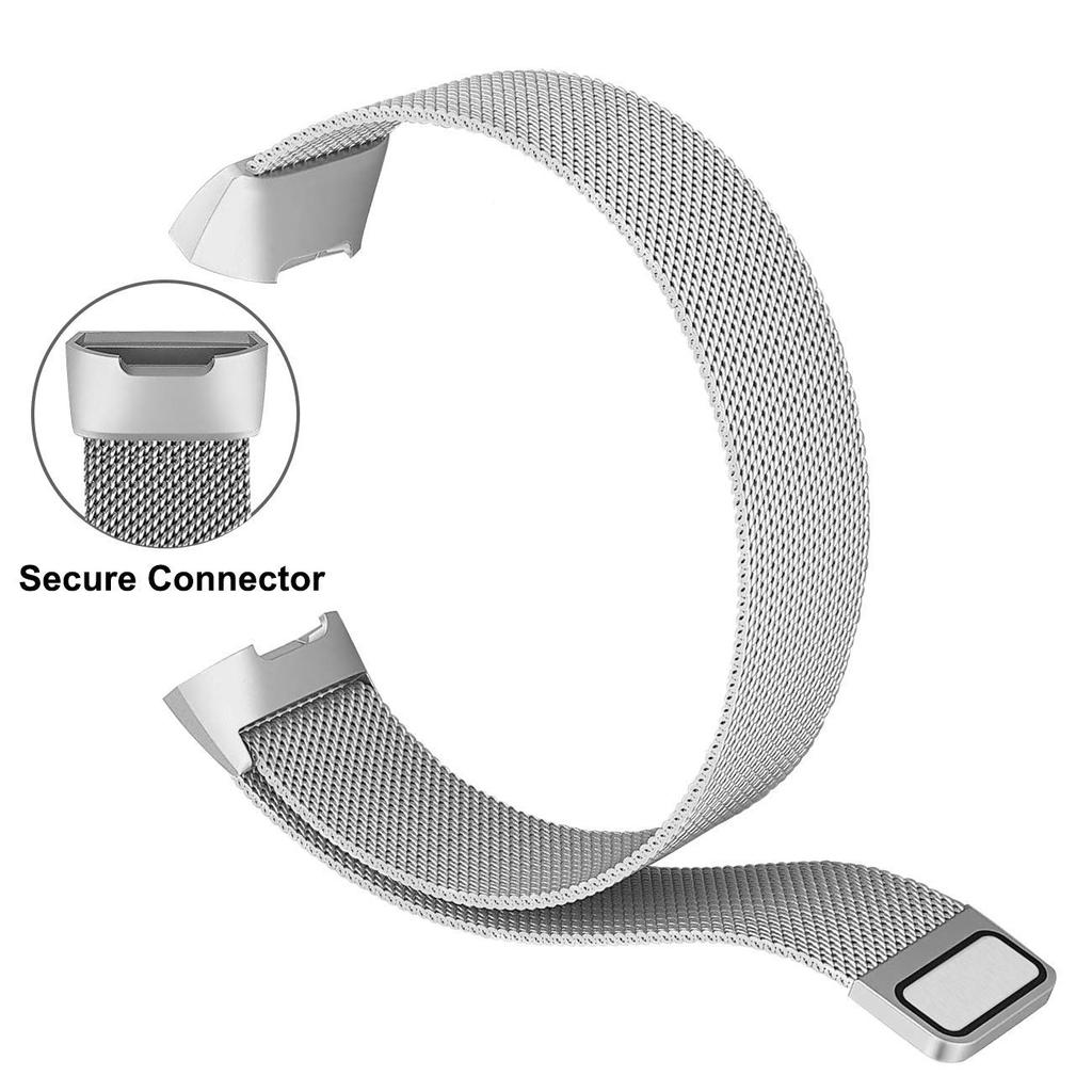 For Fitbit Charge 3 Luxury Milanese Watch Strap Stainless Steel Magnetic Adjustable Watch Band