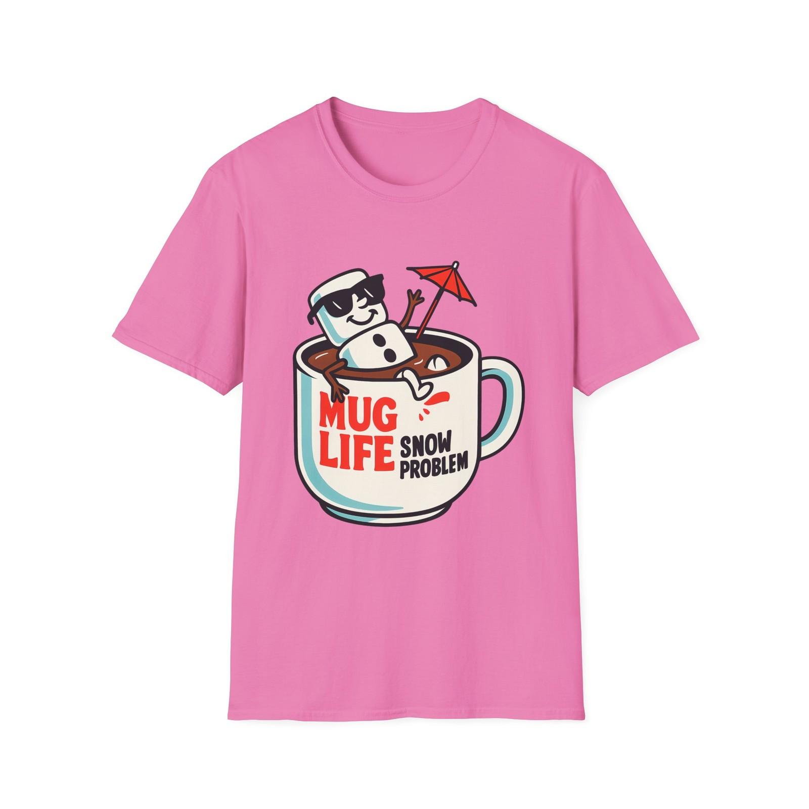 Unisex Softstyle T-Shirt Mens Womens Tees Top Marshmallow Snowman Cocoa Funny Retro Holiday Christmas XL