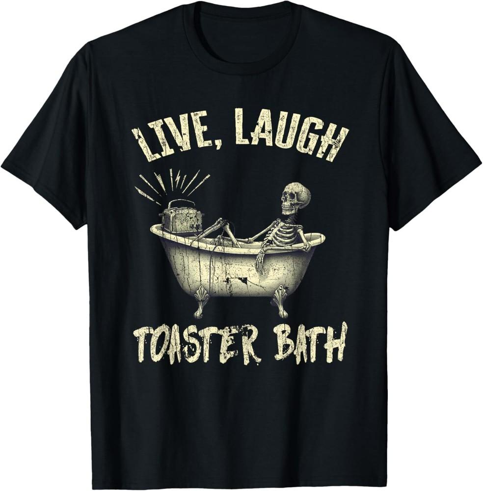 Живи Смейся Тостер Ванна Скелет Ванная Комната Футболка Унисекс Футболка S