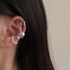 Korean Style Pearl Ear Cuff for Women - Retro Geometric Patchwork Earrings