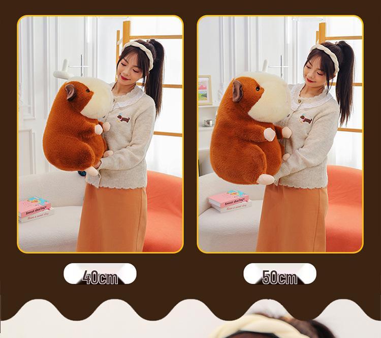 Cute Guinea Pig Plush Toy Figurine for Sleep Decoration and Holiday Gift
