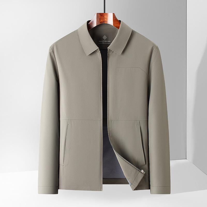 Casual Jacket Thin Men's Jacket Business Daddy Suit Luxury Fashion High-end Light Spring and Autumn Top Lapel Solid Color