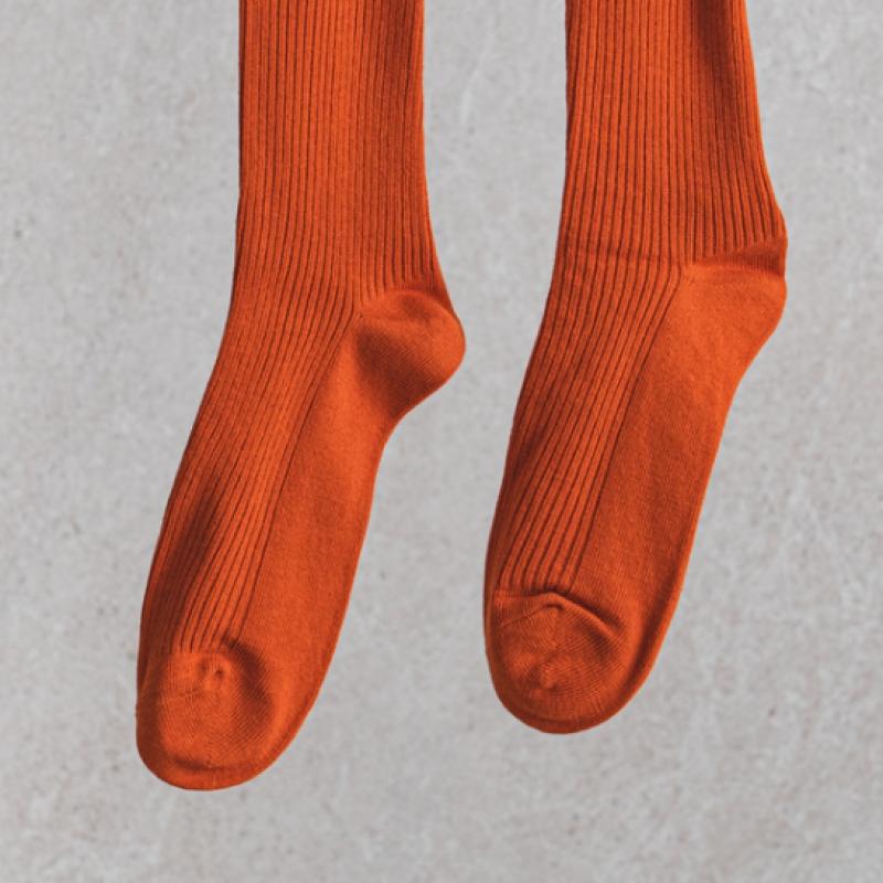 Monfoot Herr Ribbade Långhalsstrumpor Orange