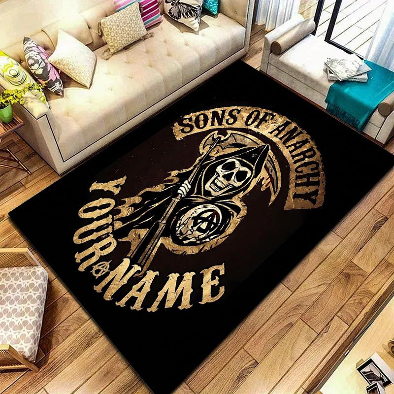 Sons Anarchy Crest Custom Name Carpet Rug For Living Room Bedroom Home Sofa Decoration Kids Play Nonslip Floor Mat