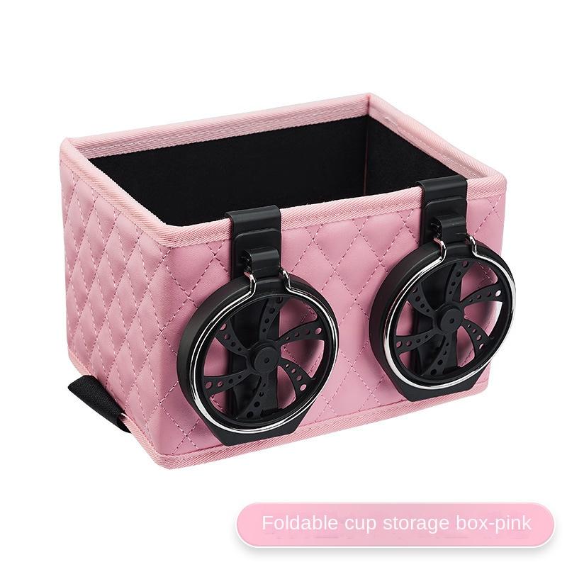 Multi Functional Leather Car Storage Box Armrest Organizer Car Interior Decoration Accessories Phone Tissue Cup Beverage Holder