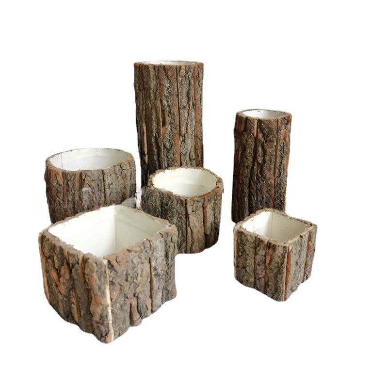 Dekoracja Biurka Sztuka Kwiatowa Kora Drzewa Wiadro na Kwiaty Kreatywne Kwiaty Doniczkowe Materiały do Aranżacji Kwiatowych Pastoralne Pudełko na Kwiaty