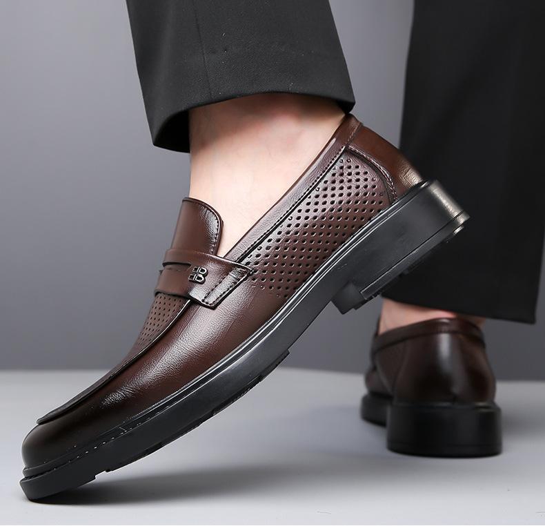 2025 High Quality Men Business Shoes Italian Handmade Shoes Genuine Leather Loafers Slip-ons Men Casual Footwear