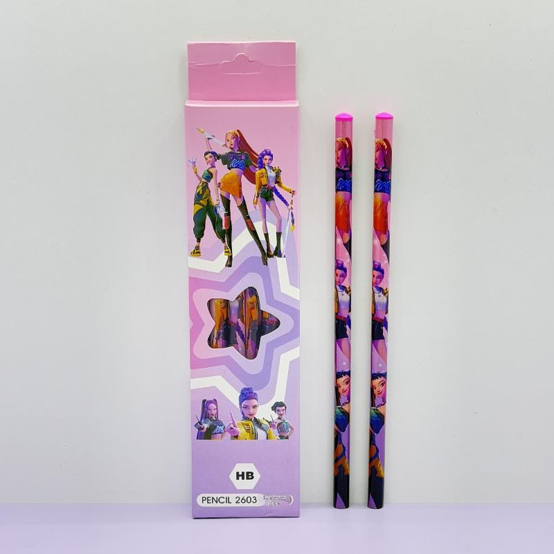 Kpop Dämonenjäger Bleistifte Stifttasche Lineal Spitzer Radiergummi Kinder Niedliches Schreibset Schüler Schulbedarf Kinder Geschenk