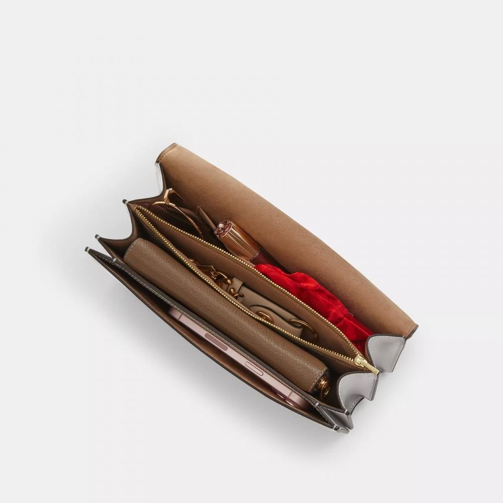 Coach Klare Envelope Crossbody Bag Gold Dove Grey