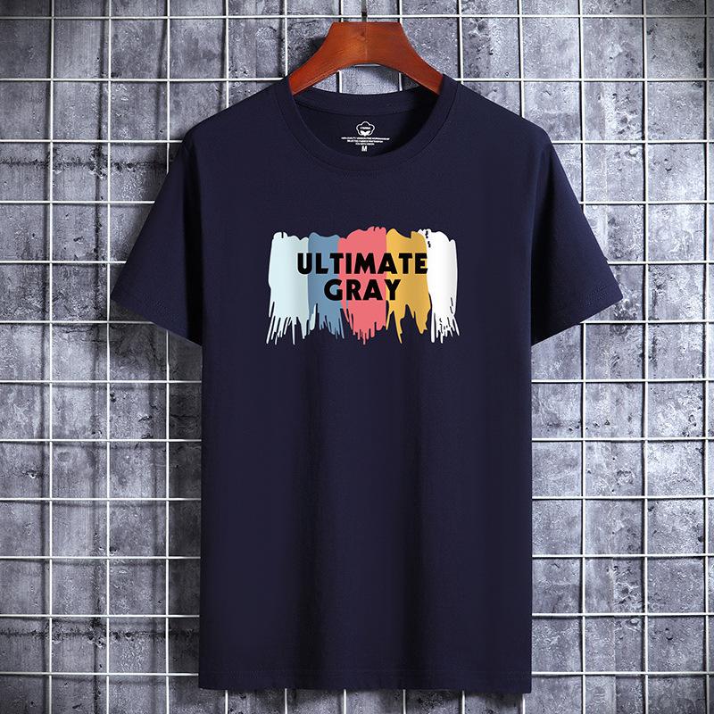 QICED Summer Short-sleeved T-shirt Men's O-neck Trend Bottom Shirt