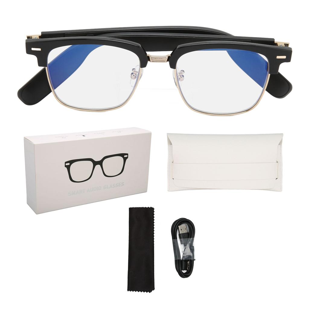 Smart Glasses Blue Light Blocking Stereo IP67 Waterproof Hands Free Calling Open Ear Speaker Bluetooth Music Glasses