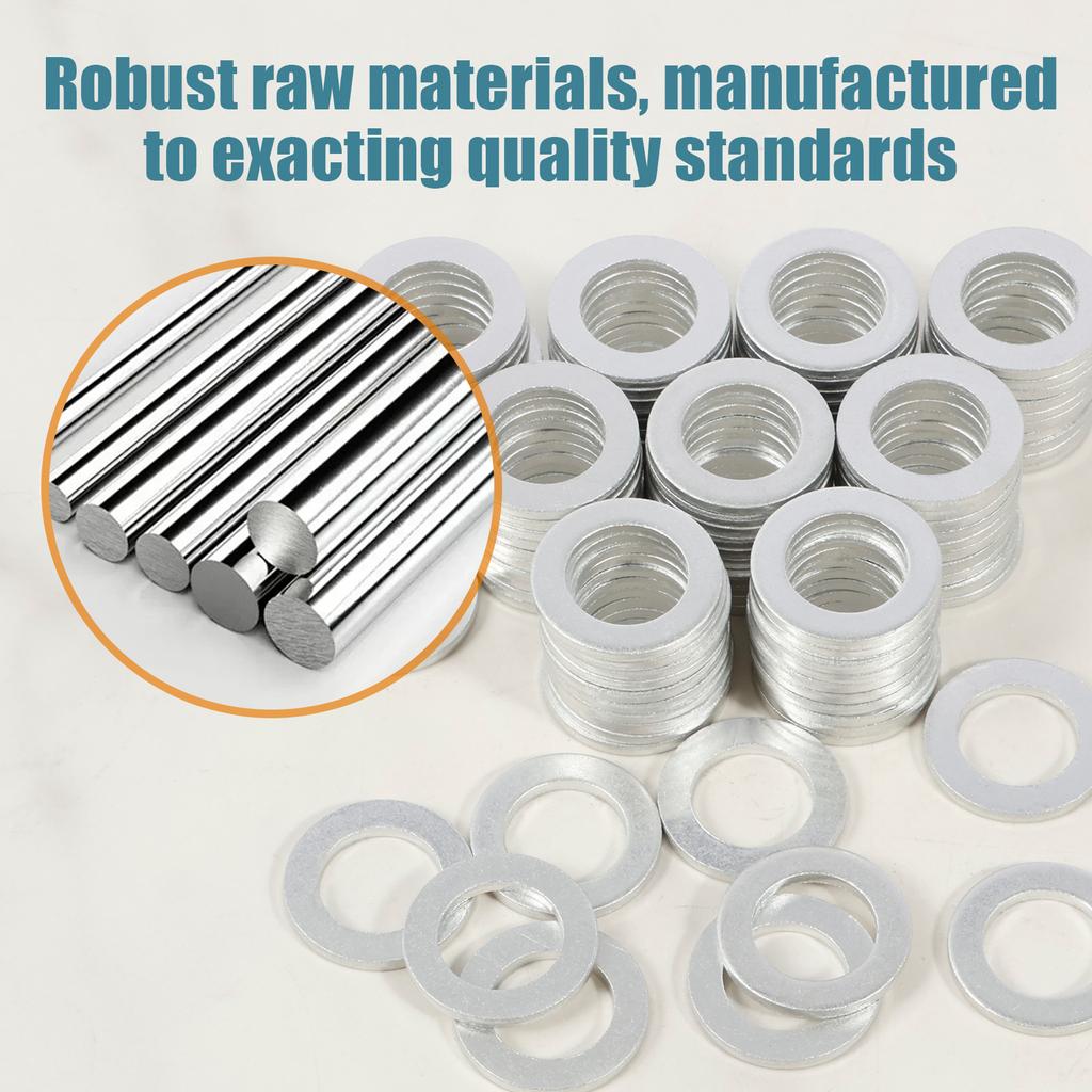 50/100Pcs Engine Oil Crush Washers Set for 94109-14000 Aluminum Oil Drain Plug Gaskets Replacement Kit Engine Oil Crush Washers