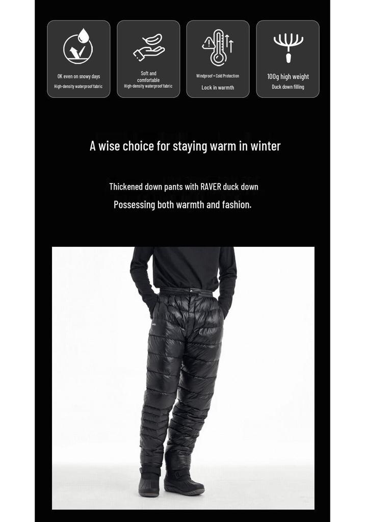 BAYB Men's 2025 Winter Down Pants - Business Casual Long Pants for Dad