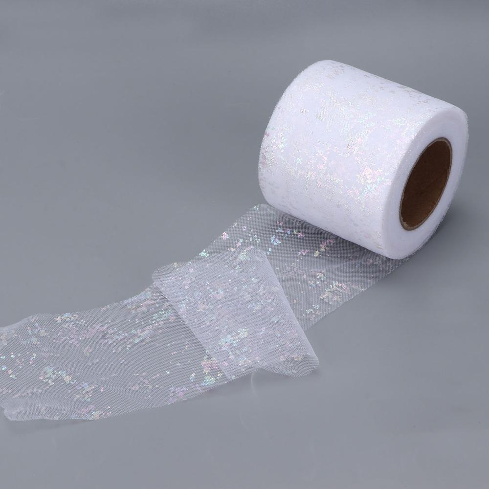 1pcs Lightweight Glitter Tulle Fabric Abrasion Resistant Mesh Ribbon Tulle Rolls  Wedding Decor