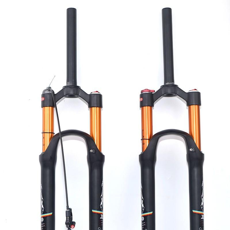 Dual Air Chamber Mountain Bike Fork - 26/27.5/29 Inch, Adjustable Damping, Magnesium Alloy