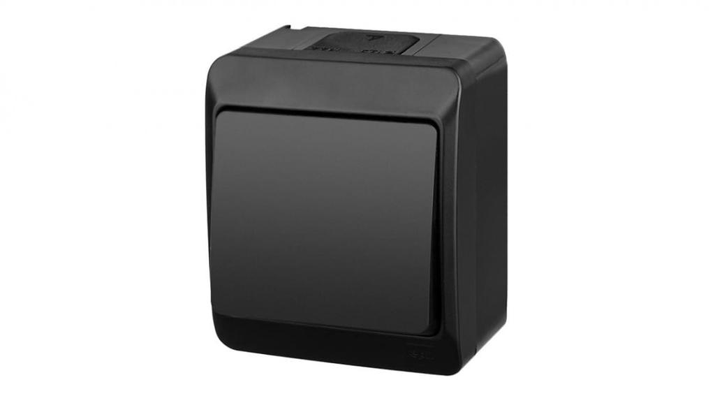 Hermes Łącznik Schodowy Hermetyczny Ip44 1-Biegunowy Czarny 0331-09