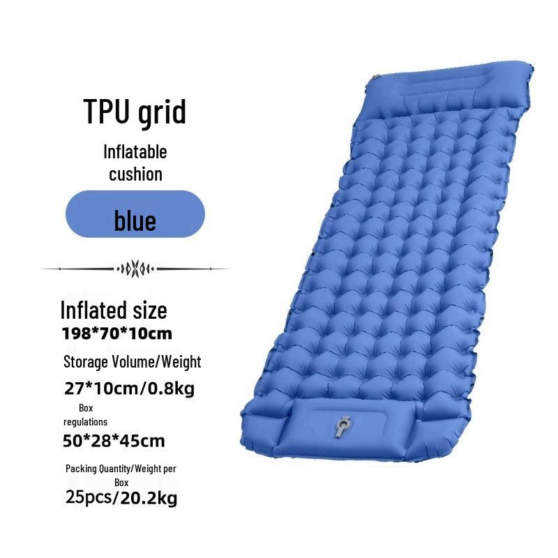 Inflatable TPU Camping Pad with Foot-Pump and Connectable Design for Hiking and Mountaineering