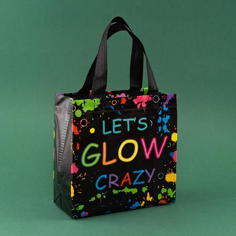 12/30pcs Waterproof Black Non-woven Fabric Bags Packaging Clothes Snack Candy Toy For Baby Shower Kids Party Weeding Decoration