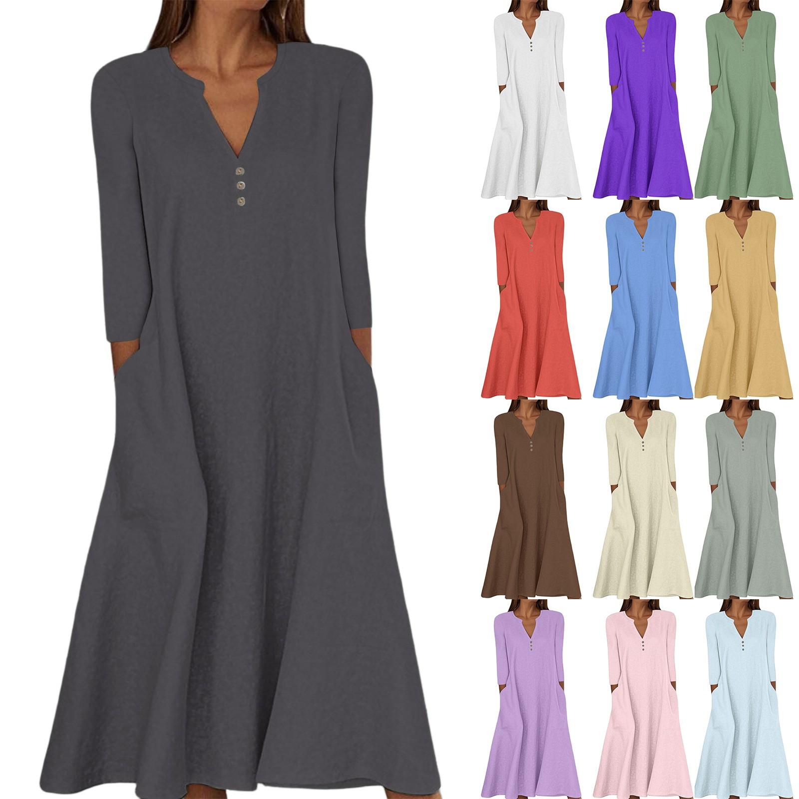 

Women s Casual And Fashionable Round-neck Sleeveless Mid Length Dress L бежевий