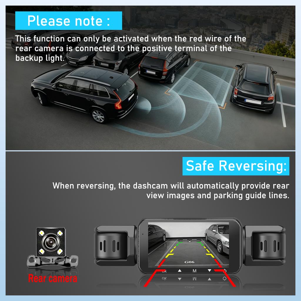 4-channel 360° Panoramic Dash Cam with 3.0-inch HD Display, Wide Angle, Super Night Vision, WiFi Connection, Loop Recording and