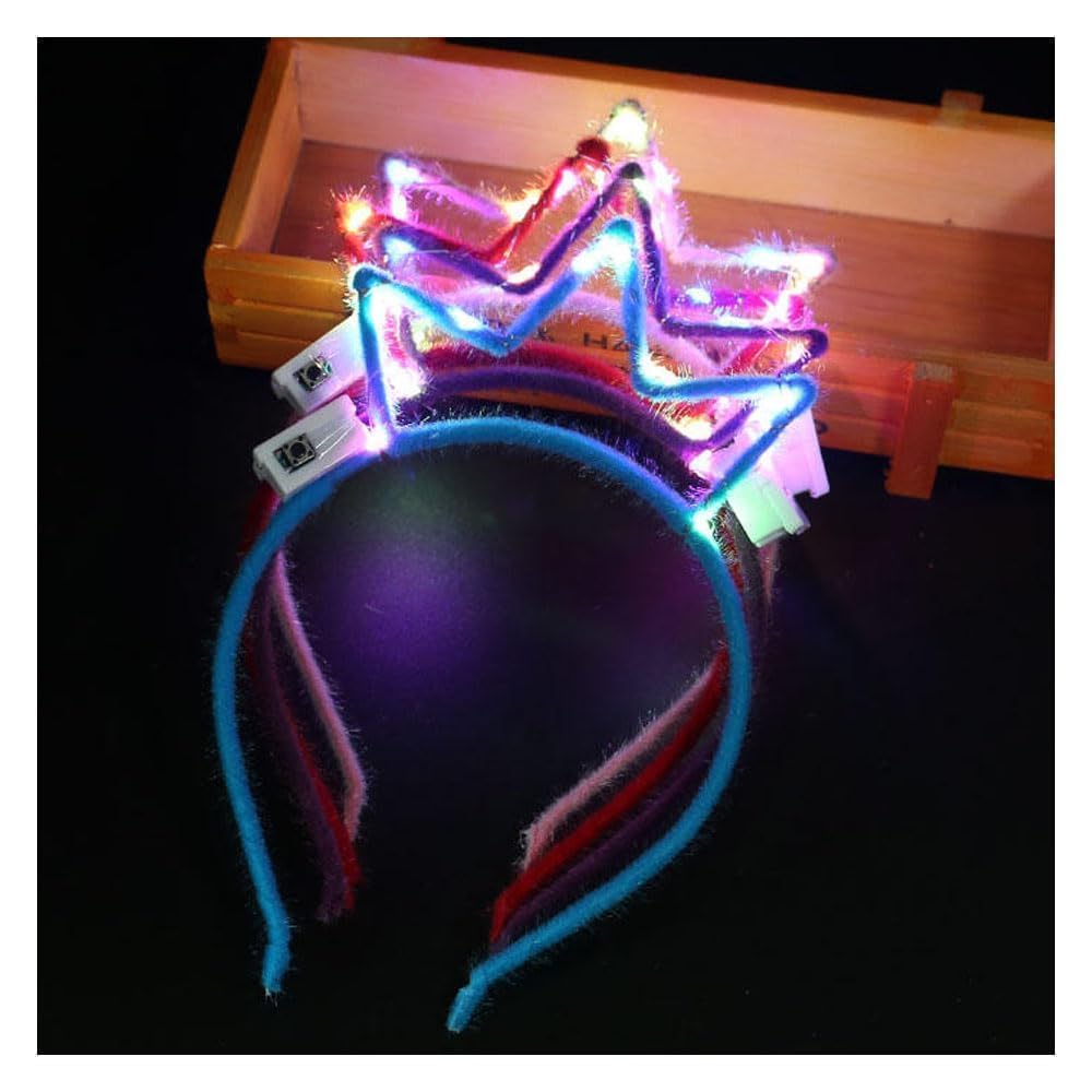 Festival Prize Toy Set of Cute LED Headbands for Summer Hair Cosplay Makeup Christmas Fireworks and Concerts [OIIZREO] Glow-Up Set 10-Piece