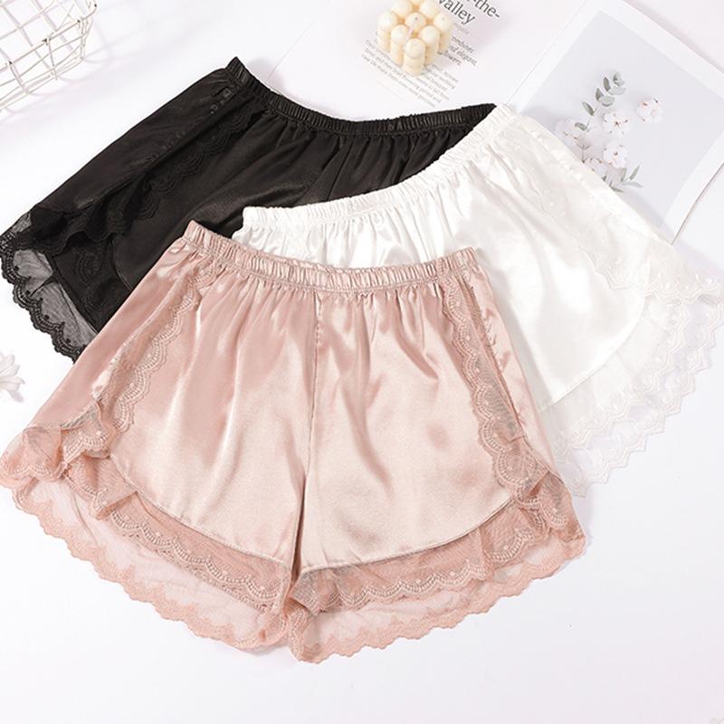 Summer Ice Silk Safety Pants Women Can Wear Loose and Thin Leggings Home Pants Without Rolling Lace