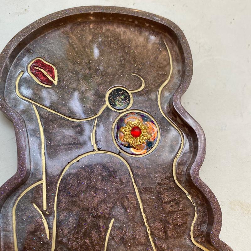 Lady Body Tray Silicone Mold Epoxy Resin Women Model Art Cup Abstract Plate Dish Coaster Plaster Cement Concrete Molds Handcraft