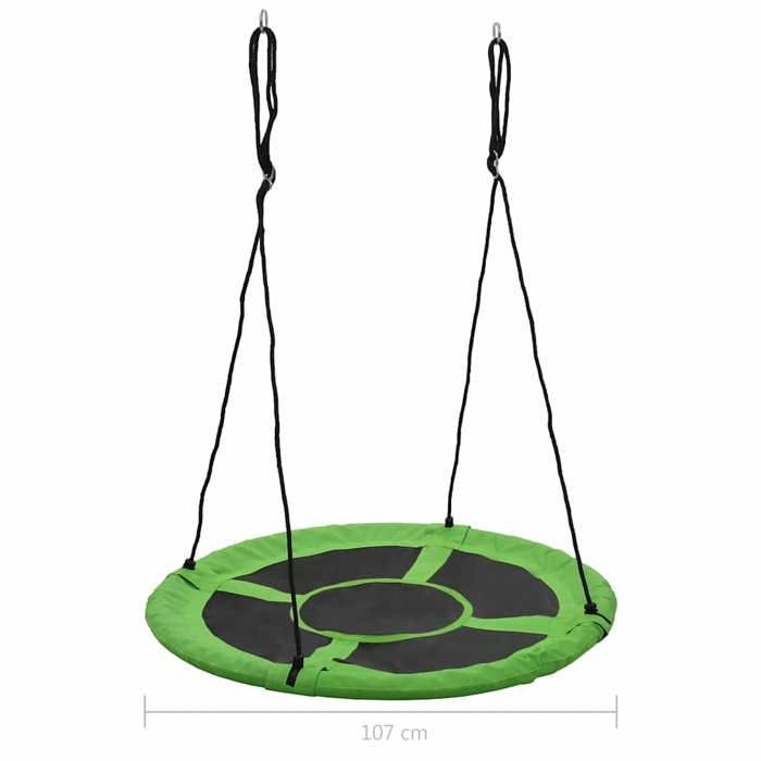 VidaXL Balançoire Rond Nid Assiette Siège à Bascule Nid d'Oiseau pour Enfant Adulte Jardin Extérieur Arrière-cour 110 cm 100 91808