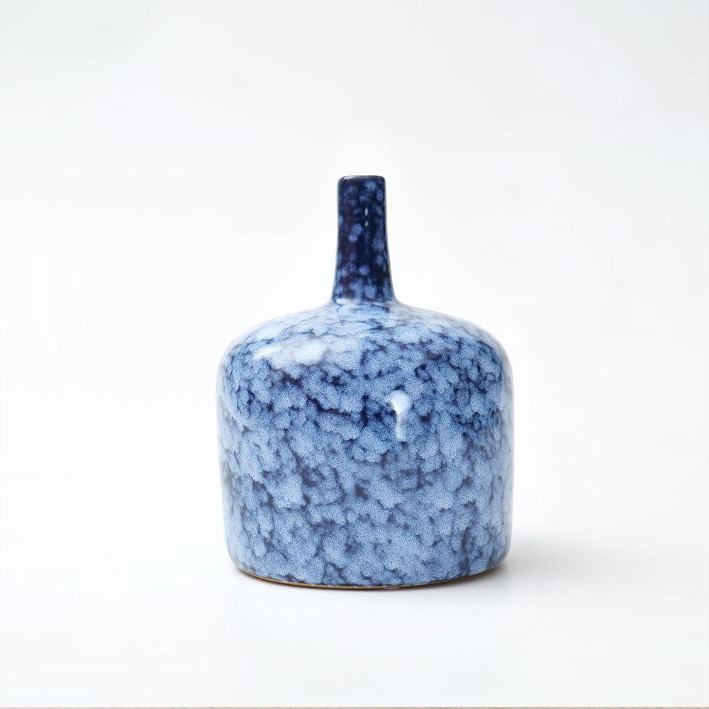 Blue Ceramic Vase Kiln-transformed Porcelain Pot Flower Vase Flower Arrangement Accessories Terrarium Home Decoration