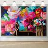 2D Large Watercolor Flower Background Cloth Photo Booth Prop