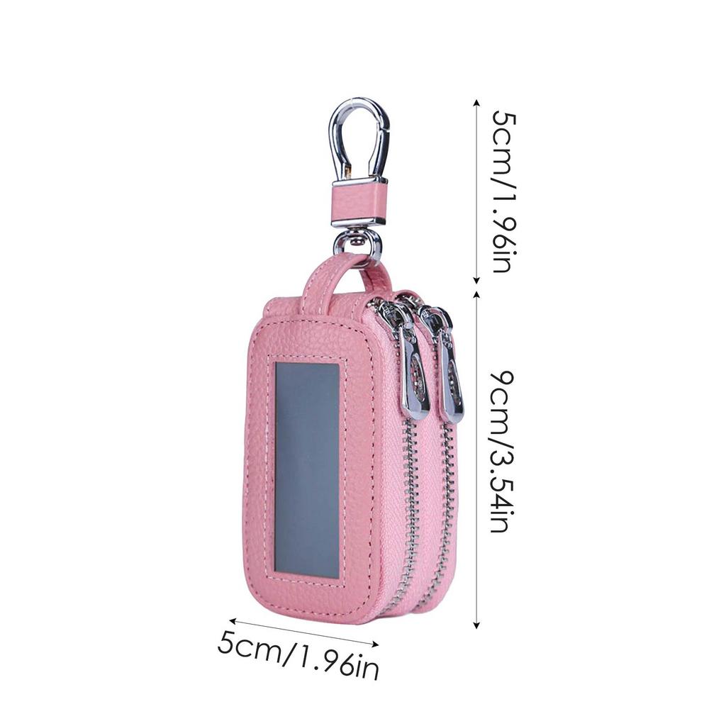 Car Key Fob Bag Car Remote Key Bag PU Leather Key Fob Protection Large Capacity Key Coin Holder Keyring Case Keys Pouch Bag