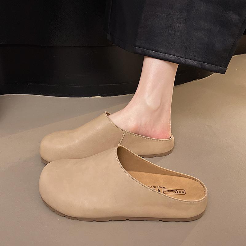 Dicke Sohle Baotou Halbschuhe Damen Außenbekleidung 2026 Neuer Frühling 1 Slip-on Hässliche Sandalen
