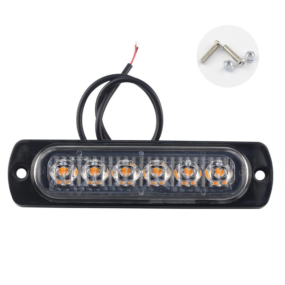 Ultra-Thin LED Car Warning Light: 6-Light, 12-24V, High-Brightness, Always-On Daytime Running & Turn Signal.