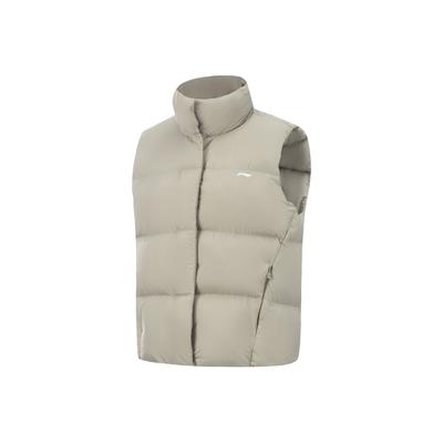 Li Ning Fitness Series Loose Stand Collar Logo Down Vest Women Vests AMRV034-2