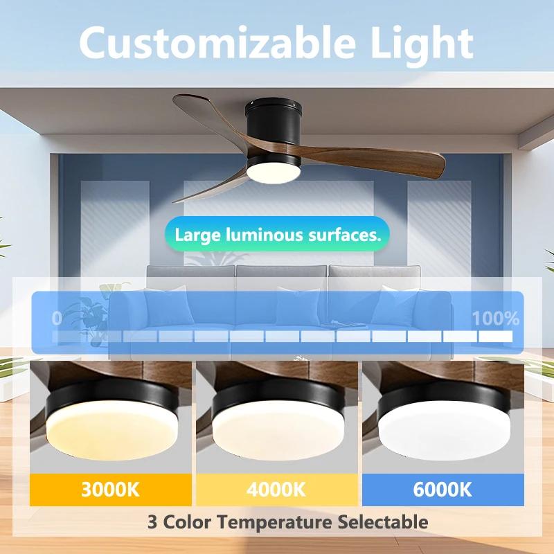 56 Inch Living Room Ceiling Fan Light Nordic Modern ABS Blade DC Remote Control LED Fan Light Dining Room Bedroom Decoration