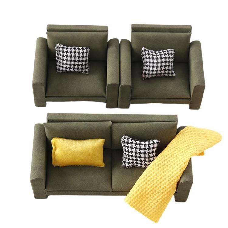 

Modern Dollhouses Sofa Couch Decors 1/12 Scale Wooden Mini Furniture For DIY Room Accessories