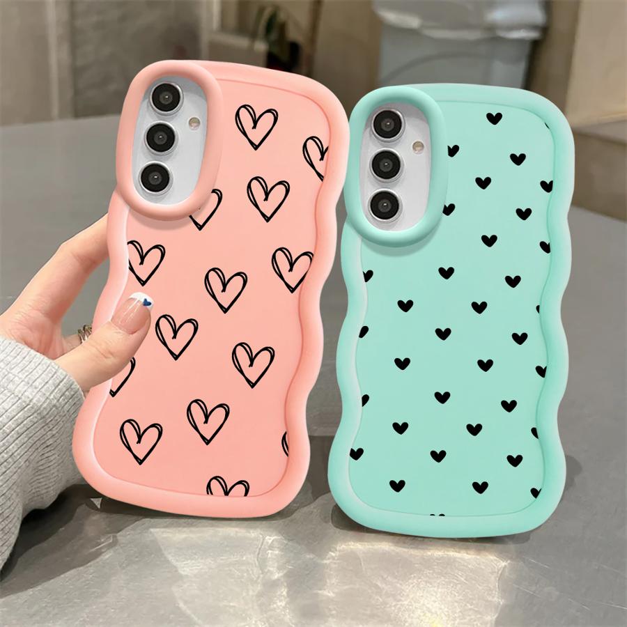Case for Samsung Galaxy A14 A13 A15 A12 A16 A52 A21s A11 Soft Phone Cover A23 A05 A53 A04 A06 A33 A22 A03 Cartoon Flower Love