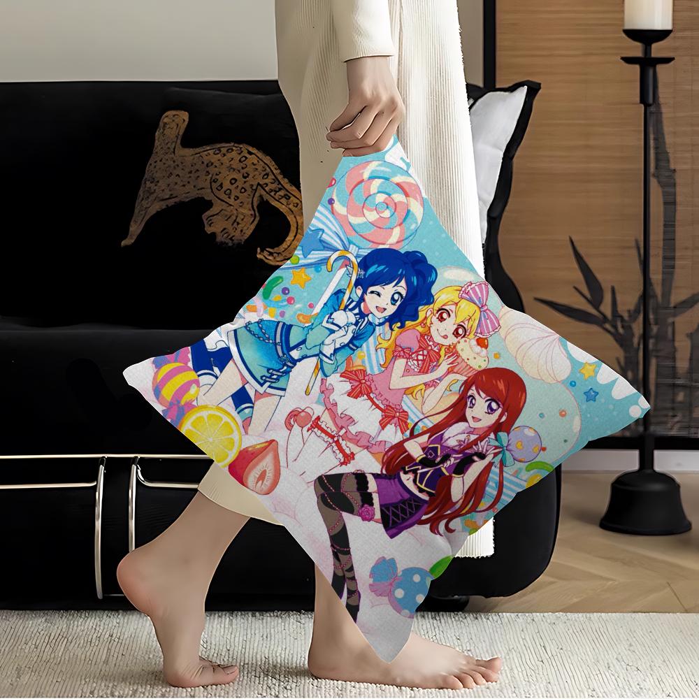 Aikatsu On Parade! Anime Cushion Cover Car Throw Pillow Case For Sofa Car Christmas Gift 40x40cm 45x45cm