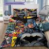 Batman Comic Bedding Set, 1 Duvet Cover & 2 Pillowcases, For Home, Perfect Gift for Fans