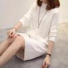 Knitted Dress for Women Loose Mid - Length Korean - Style Sweater Solid Color Casual Half Turtleneck Pullover Autumn and Winter