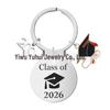2026 Graduation Inspirational Stainless Steel Keychain Pendant