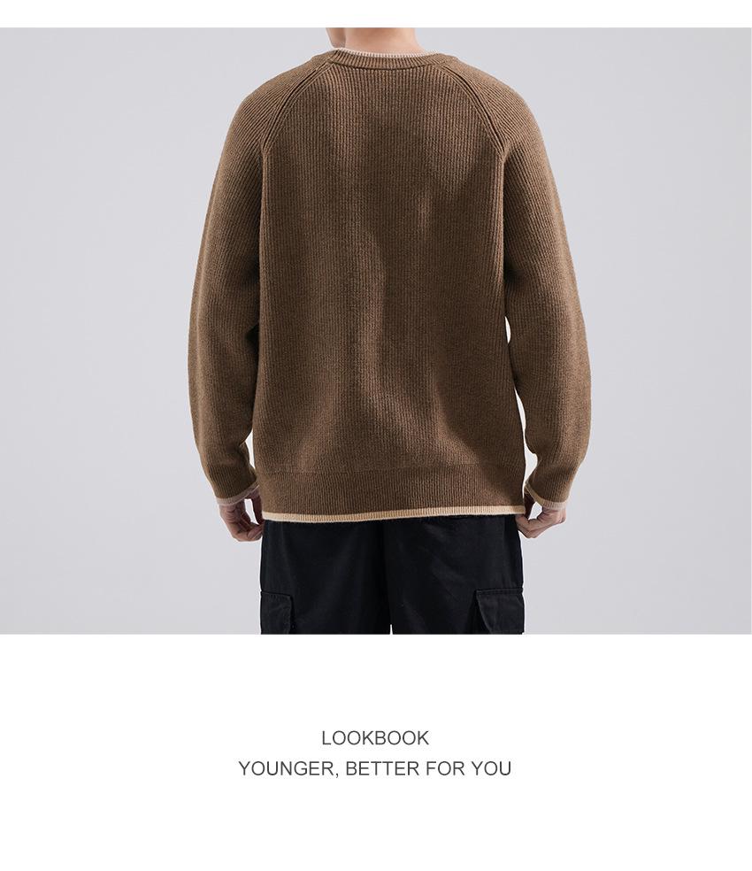 Men's Trendy Heavyweight Raglan Sweater - Autumn/Winter Loose Fit