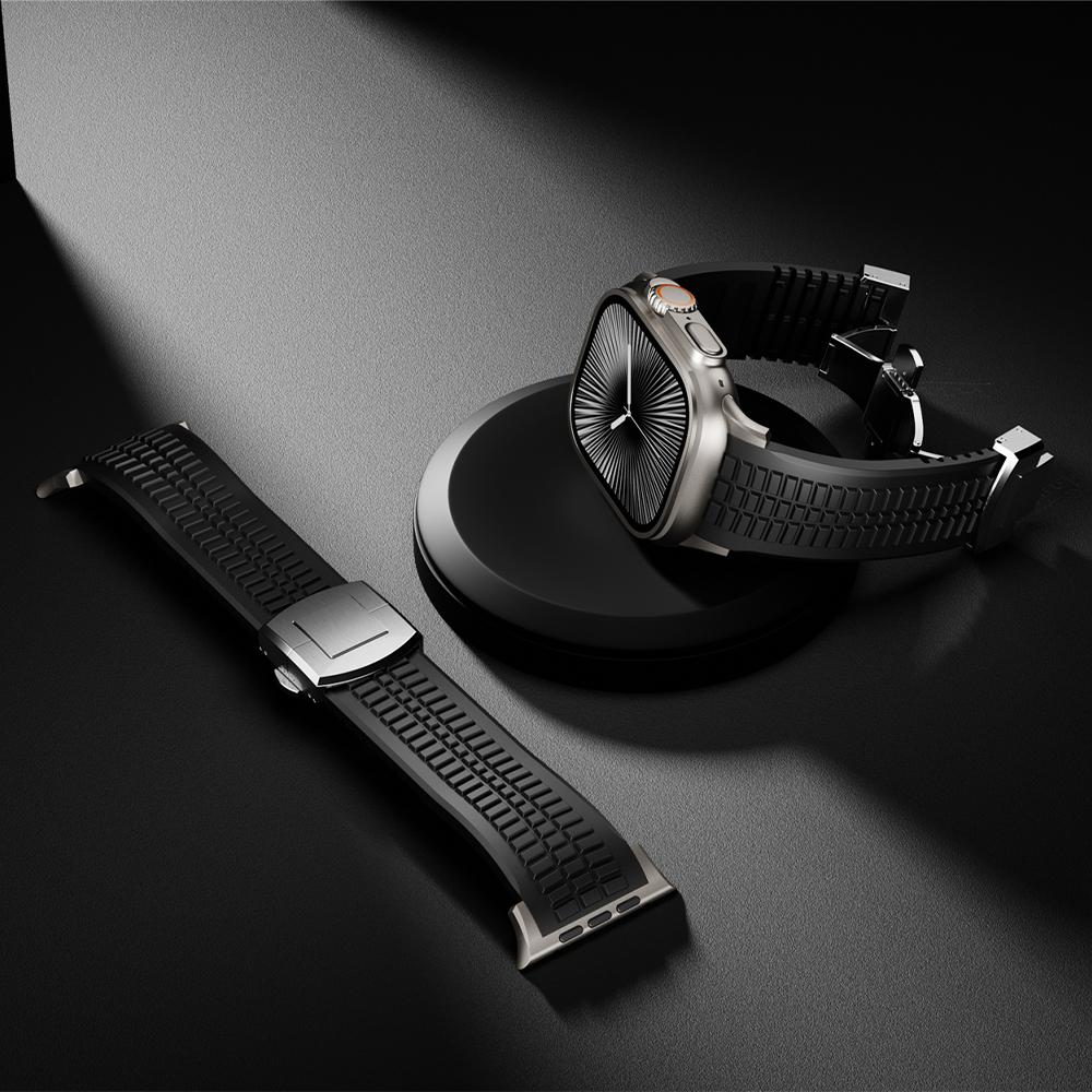 Men Bracelet for Apple Watch Ultra2 49mm Series 10 46mm Silicone Band Suitable Iwatch 7 8 9 45mm Se 4 5 6 44mm Adjustable Correa