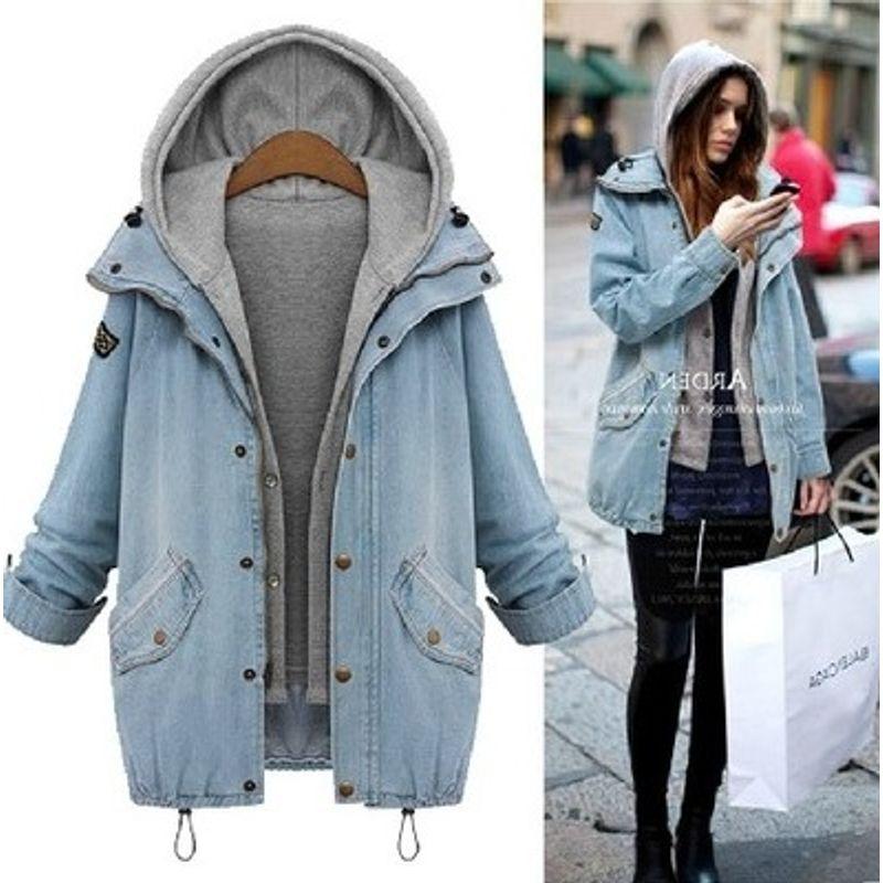 

Amazon Denim Short Coat Loose Oversize Women s Clothing Picture color XL