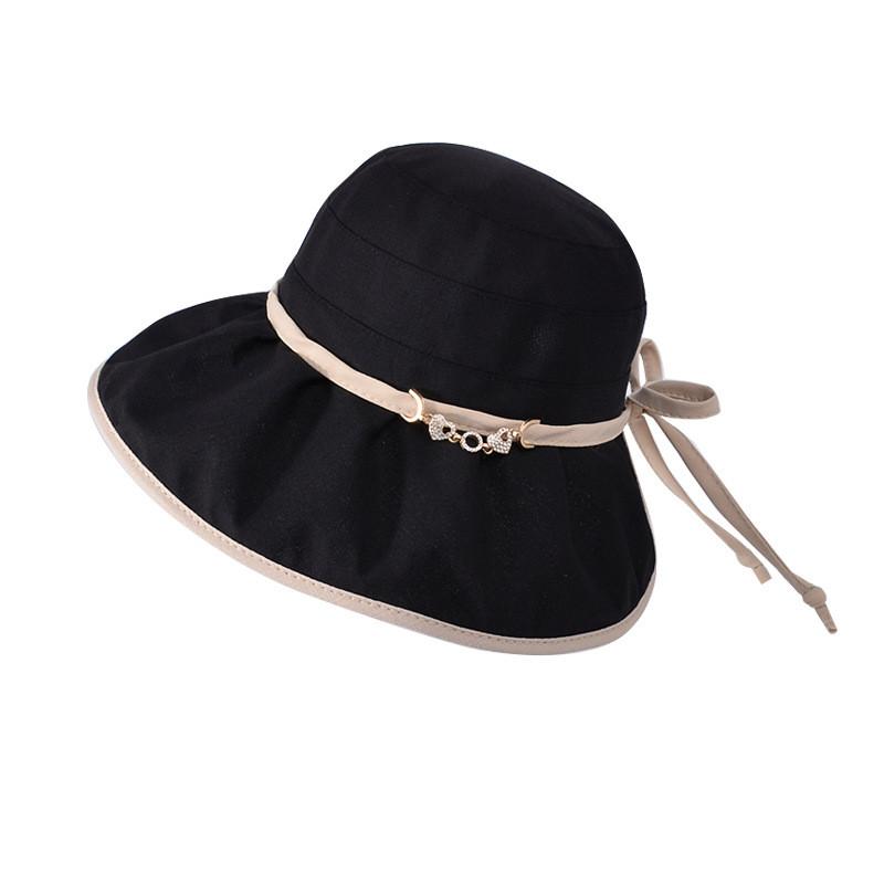 Summer Sun Protection Bucket Hat With Wide Brim For Women Outdoor Casual Fashion