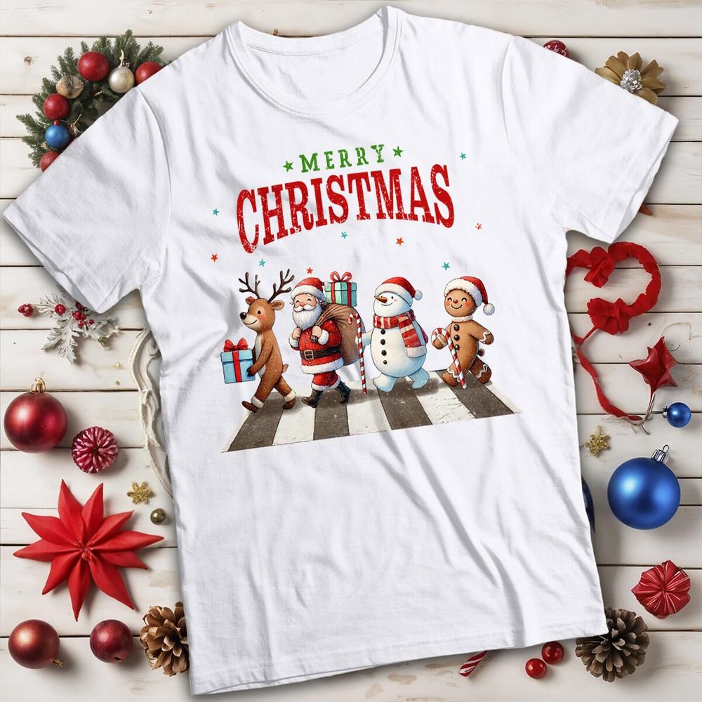 

Mens and Womens Santa Reindeer Snowman Merry Christmas T-Shirt Tee #MC M